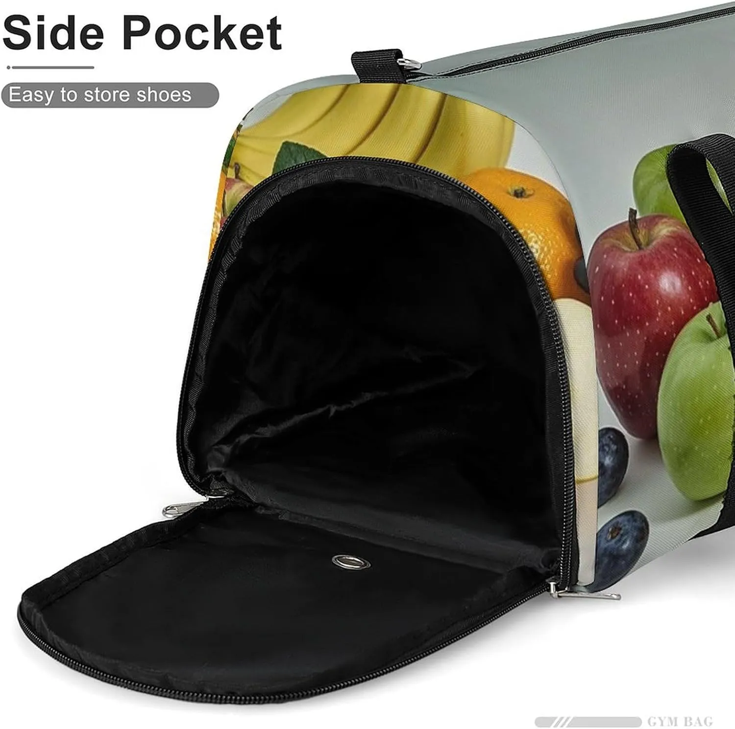 Gym Bag Fruits Duffel Bag for Men Women Travel Overnight Bag with Shoe Compartment Workout Bags