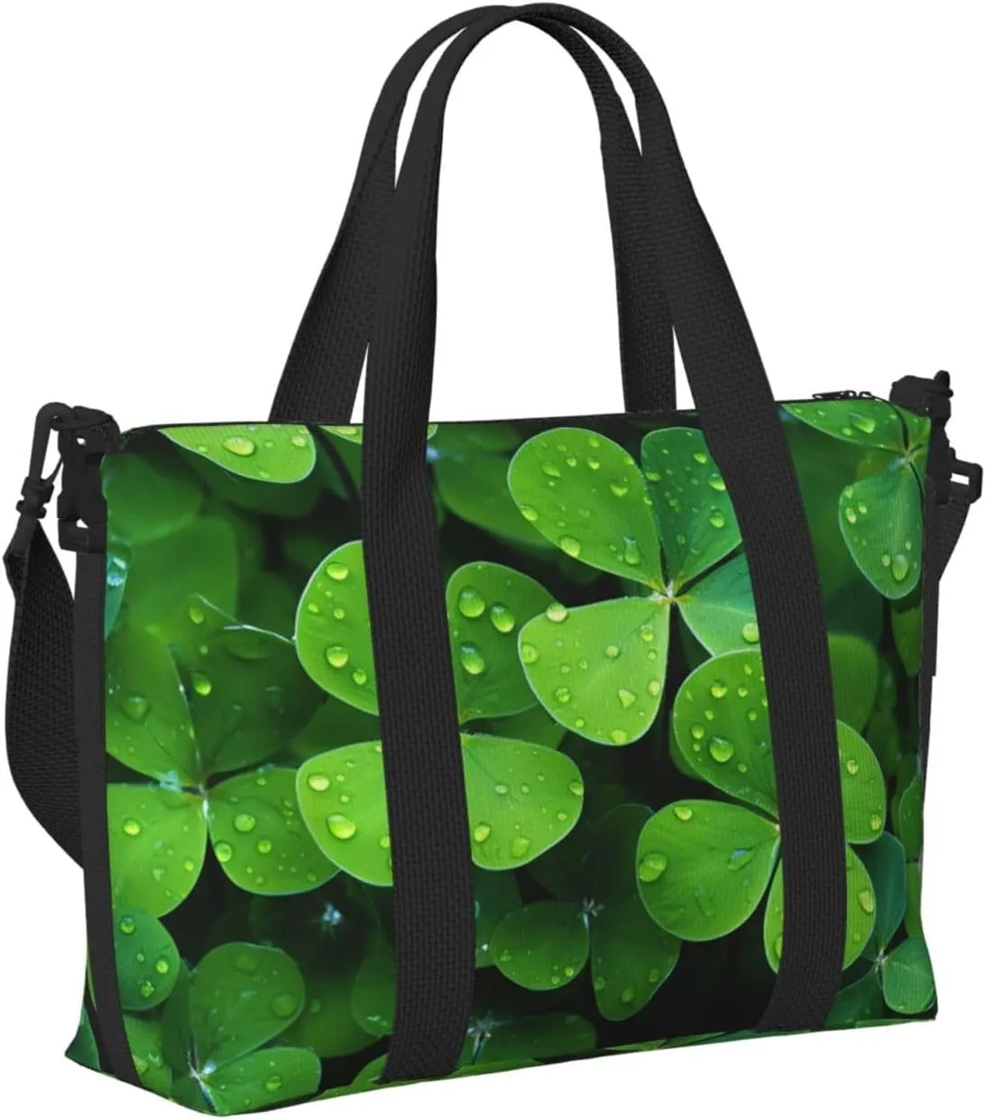 Gym Bag Many Green clover Duffel Bag for Men Women Travel Overnight Bag with Shoe Compartment Workout Bags