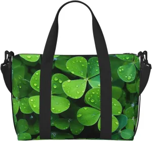 Gym Bag Many Green clover Duffel Bag for Men Women Travel Overnight Bag with Shoe Compartment Workout Bags