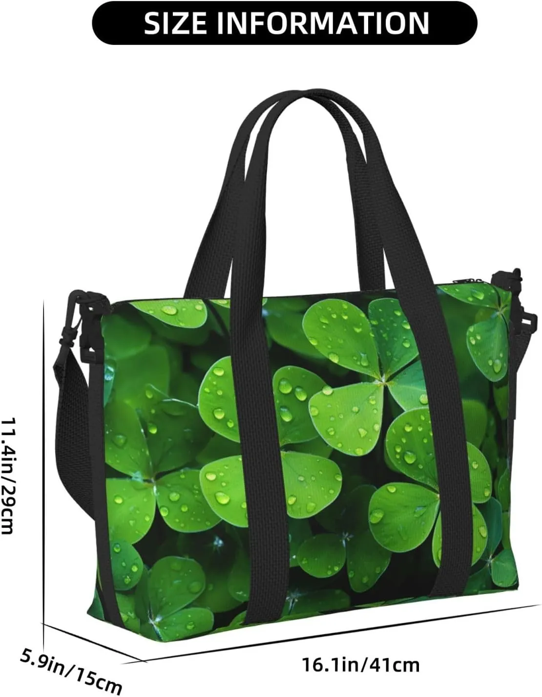 Gym Bag Many Green clover Duffel Bag for Men Women Travel Overnight Bag with Shoe Compartment Workout Bags