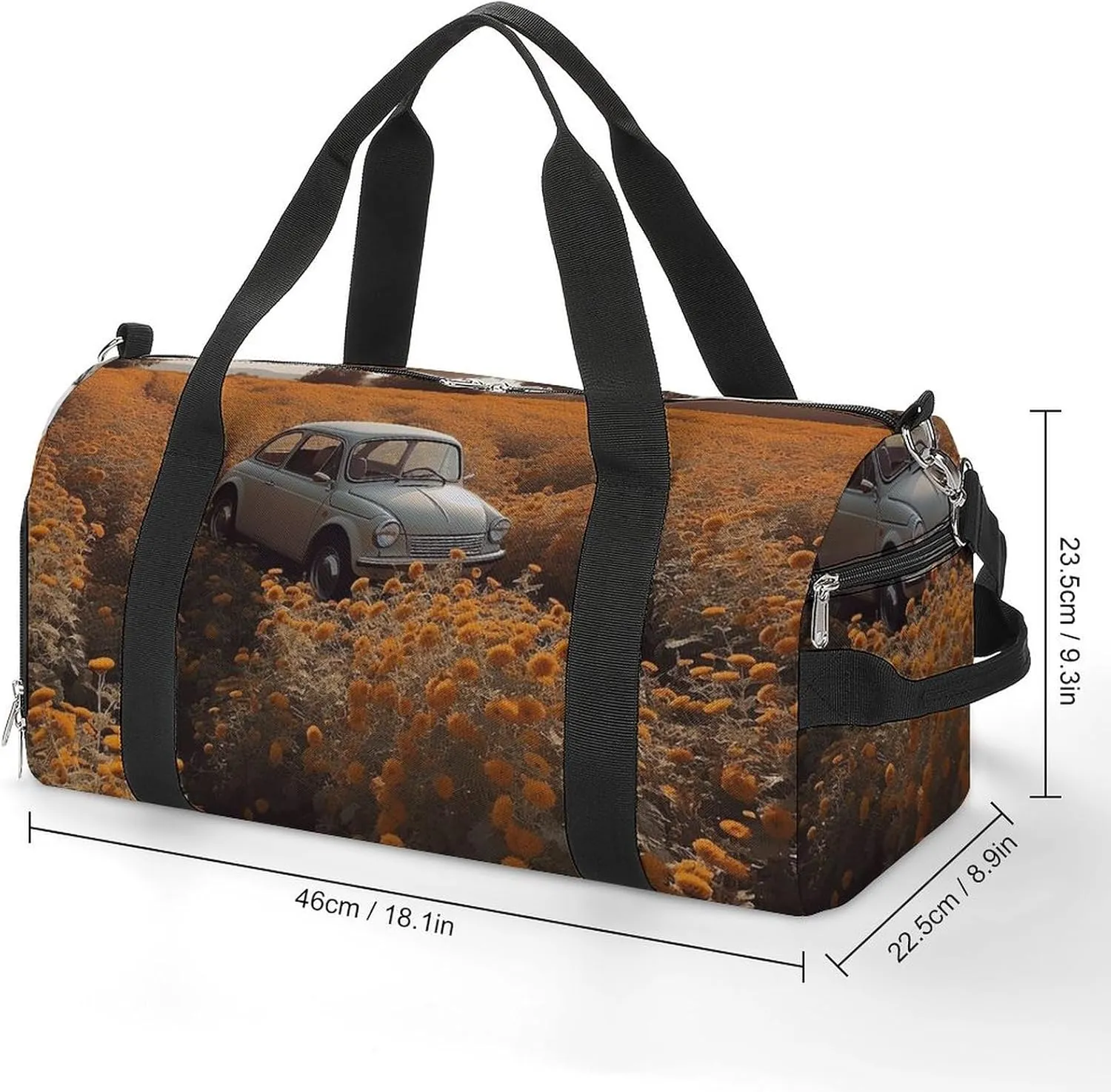 Gym Bag Parked Car Duffel Bag for Men Women Travel Overnight Bag with Shoe Compartment Workout Bags