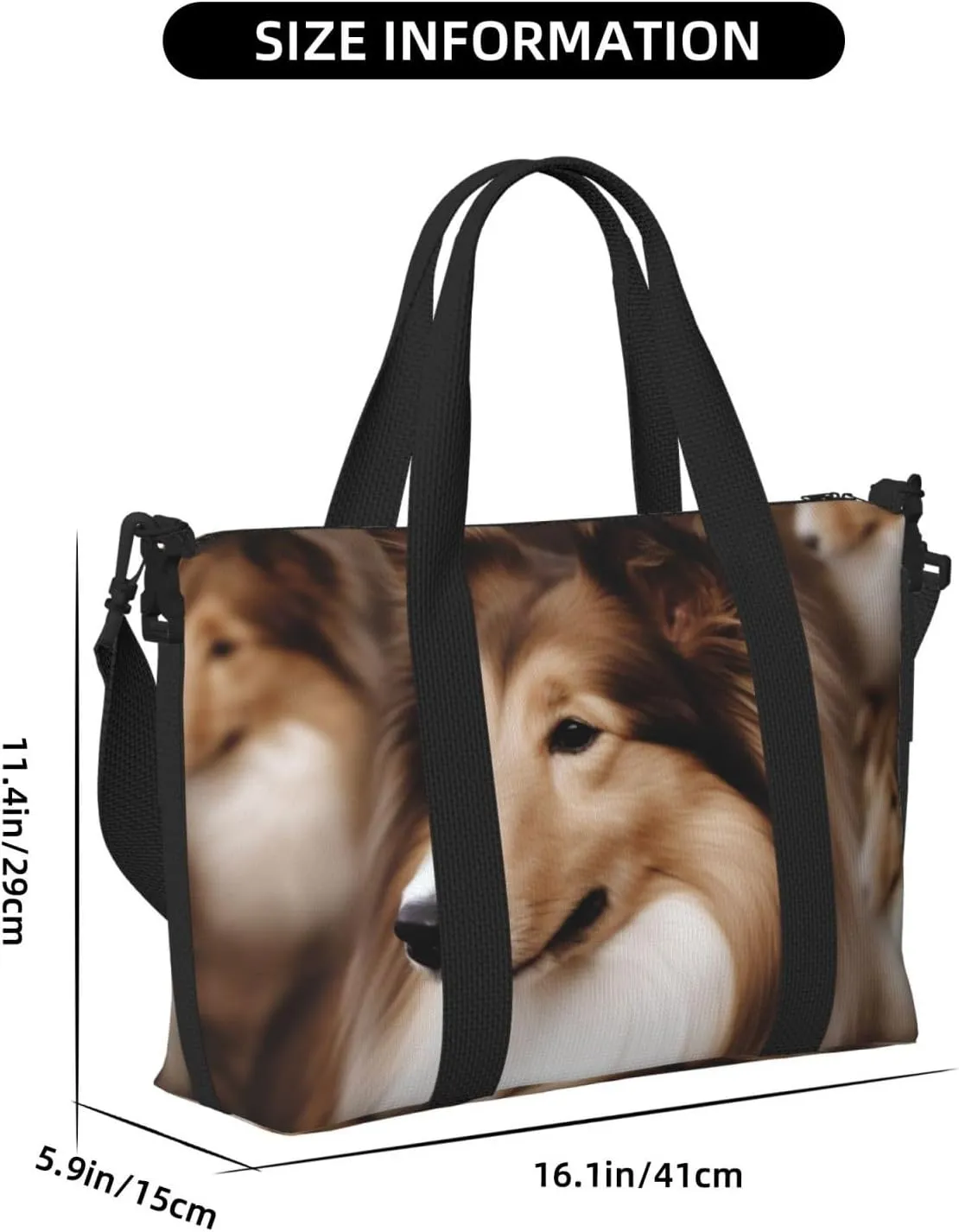 Gym Bag Shelties Dog Duffel Bag for Men Women Travel Overnight Bag with Shoe Compartment Workout Bags