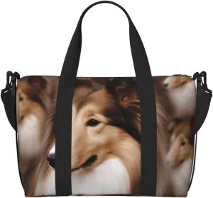 Gym Bag Shelties Dog Duffel Bag for Men Women Travel Overnight Bag with Shoe Compartment Workout Bags