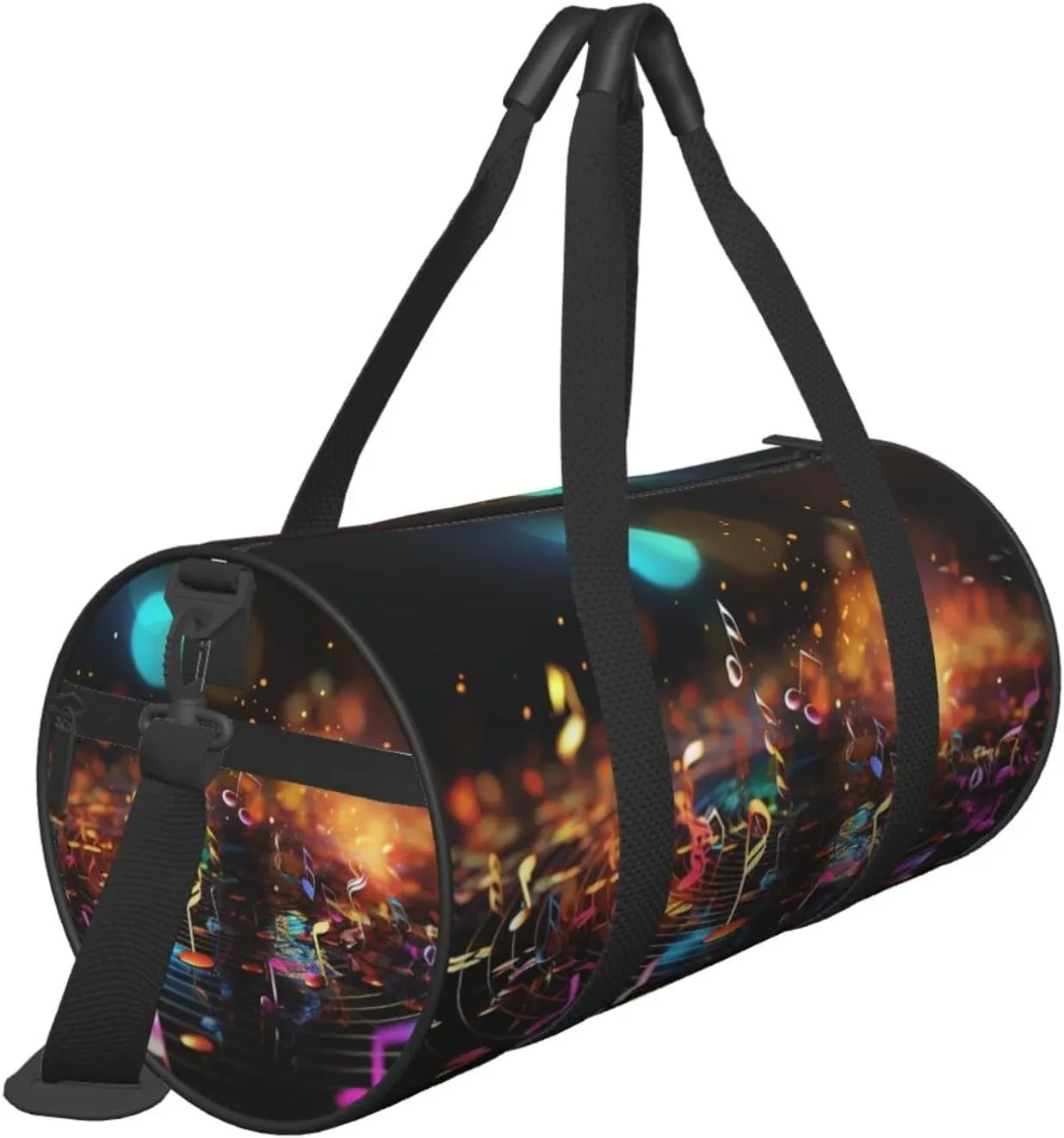 Gym Bags Small Colorful Music Notes Duffel Bag Overnight Bag with Shoe Compartment Carryon Bag for Men Women