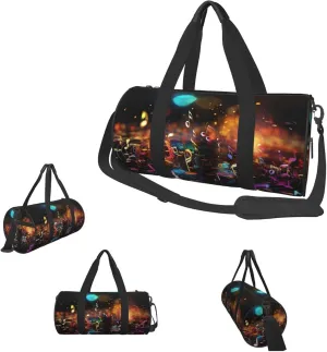 Gym Bags Small Colorful Music Notes Duffel Bag Overnight Bag with Shoe Compartment Carryon Bag for Men Women
