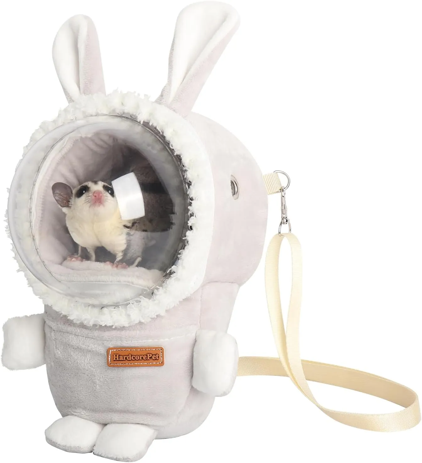 Hamster Carrier Rat Bag Cute Rabbit Shape Small Animal Sugar Glider Travel Pouch Gerbil Hedgehog Portable Travel Carrier Outdoor Hangbag Grey Squirrel Rat Carrier (Grey)