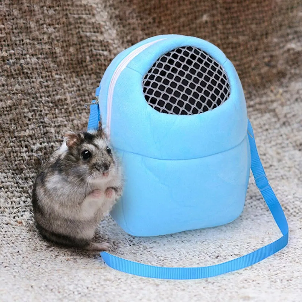Hamster Travel Bag Pet Hamster Carrier Bags Portable Travel Bag Breathable Pet Small Bag with Adjustable Shoulder Strap for Hedgehog Hamster Chinchilla Guinea Pig