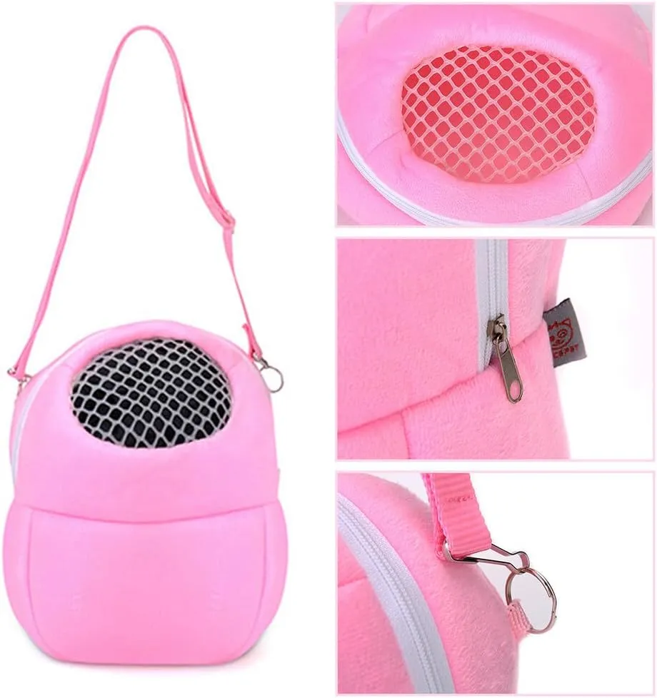Hamster Travel Bag Pet Hamster Carrier Bags Portable Travel Bag Breathable Pet Small Bag with Adjustable Shoulder Strap for Hedgehog Hamster Chinchilla Guinea Pig