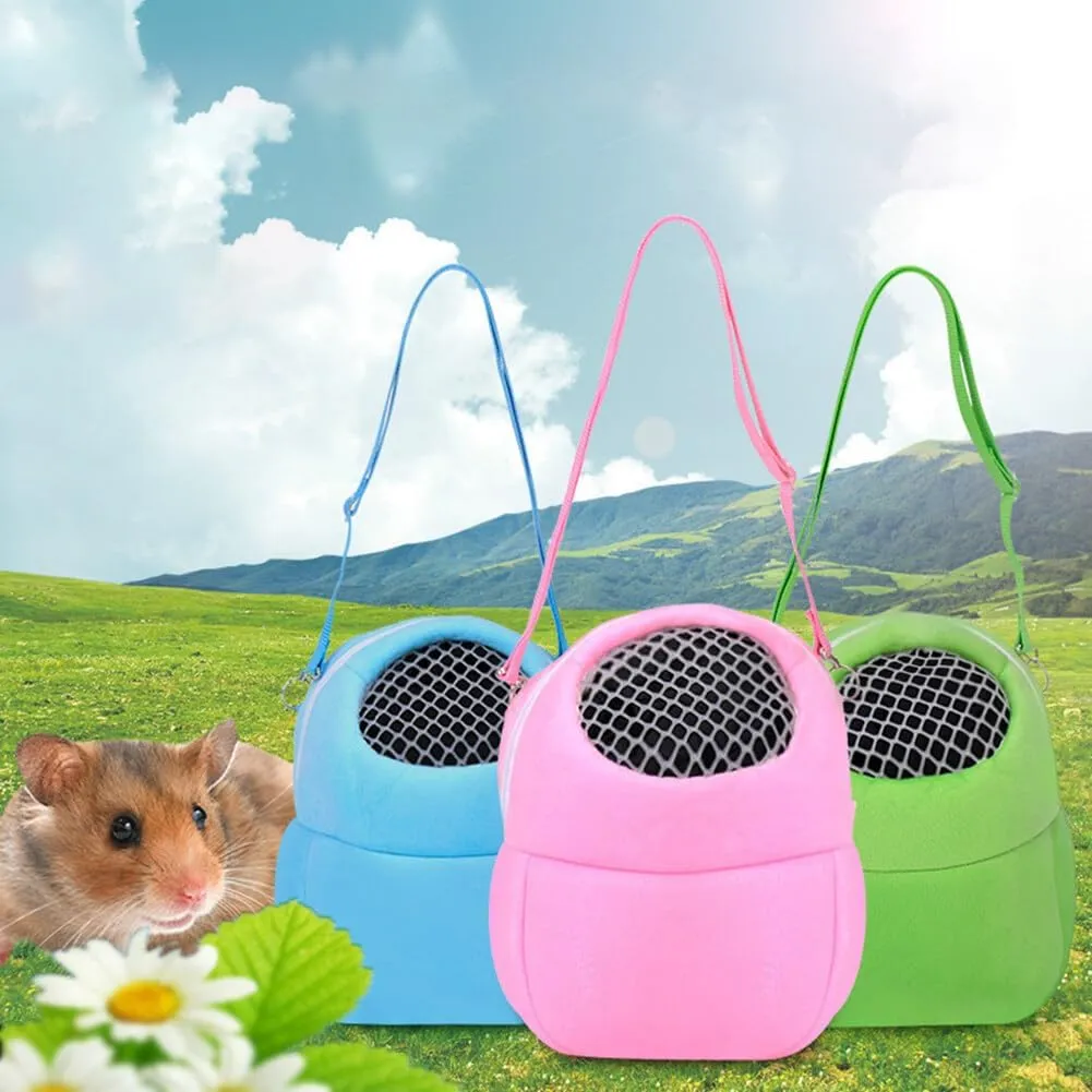 Hamster Travel Bag Pet Hamster Carrier Bags Portable Travel Bag Breathable Pet Small Bag with Adjustable Shoulder Strap for Hedgehog Hamster Chinchilla Guinea Pig