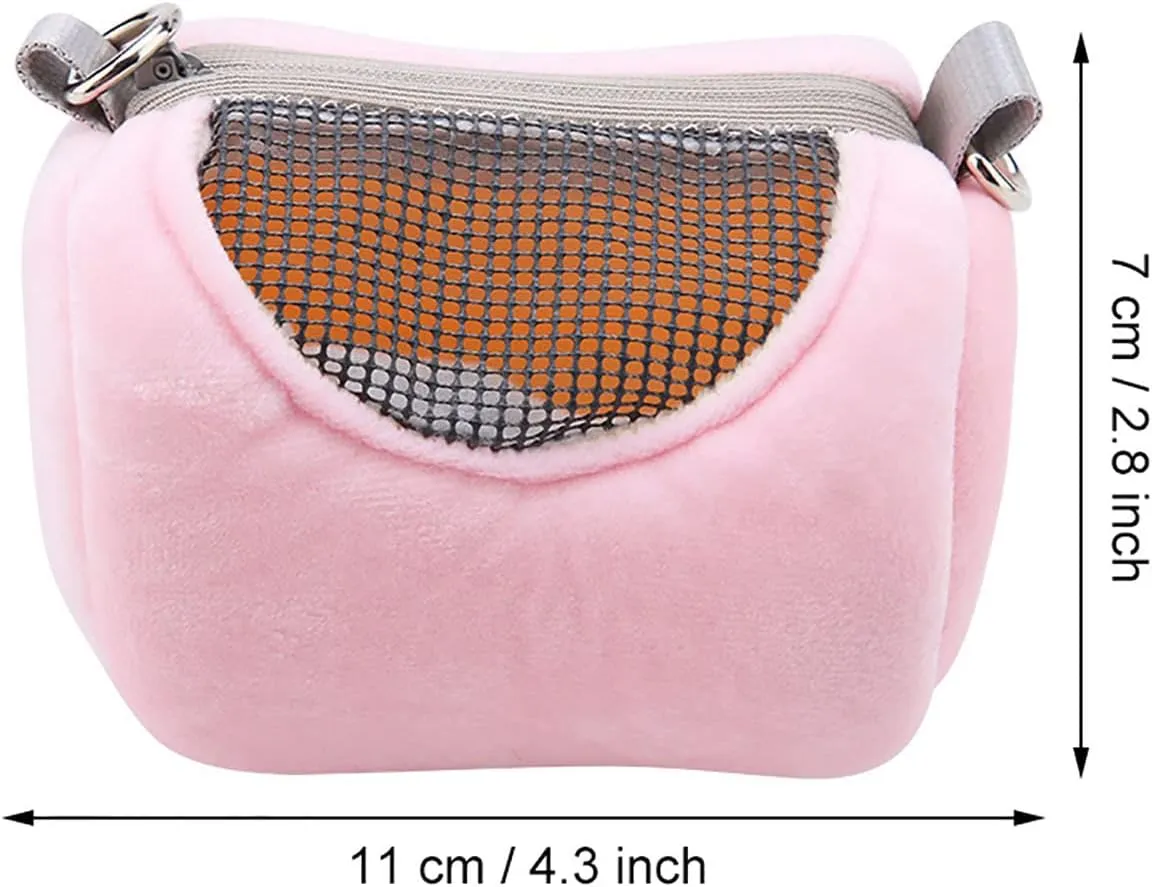 Hamster Travel Carrier Bag, Small Animal Portable Travel Carrier Outdoor Hangbag Outdoor Travel Handbag with Single Shoulder Strap for Hamster Small Pets ()