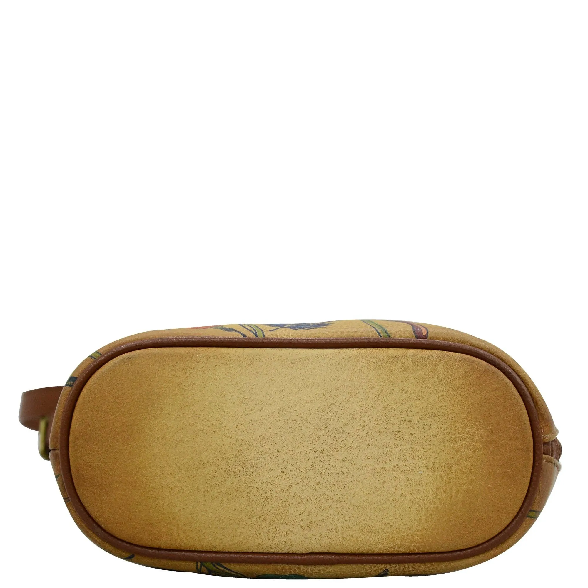 Hand-Painted Leather Organizer Crossbody With Extended Side Zipper - 493