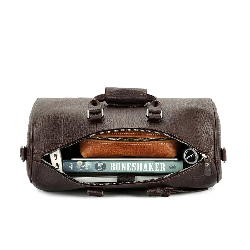 Handmade Vintage Weekender Full-Grain Leather Men's Duffel Bag