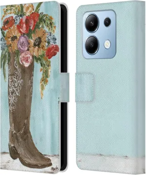 Head Case Designs Officially Licensed Haley Bush Boot Floral Painting Leather Book Wallet Case Cover Compatible with Xiaomi Redmi Note 13/13 Pro 5G