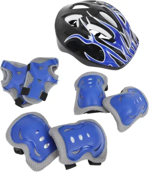 Healifty Safety Kit for Boys and Girls Skateboarding Roller Skating Helmet Suit Knee Pads Elbow Pads Wrist Guards Adjustable Materials