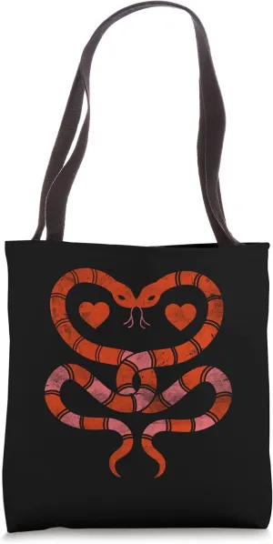 Heart Shaping Snakes Grunge For Reptile Snake Pet Owner Tote Bag