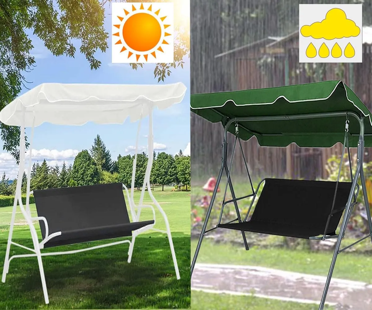Heavy Duty Waterproof Swing Bench Cover for Outdoor Porch Garden Yard 2/3 Seat Patio Swing Chair (58.3"x19.6"x19.6", Coffee)