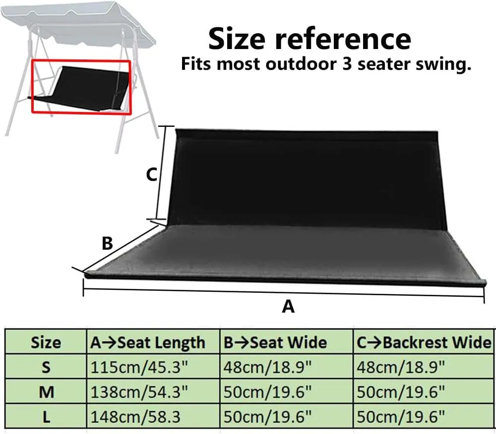 Heavy Duty Waterproof Swing Bench Cover for Outdoor Porch Garden Yard 2/3 Seat Patio Swing Chair (58.3"x19.6"x19.6", Coffee)