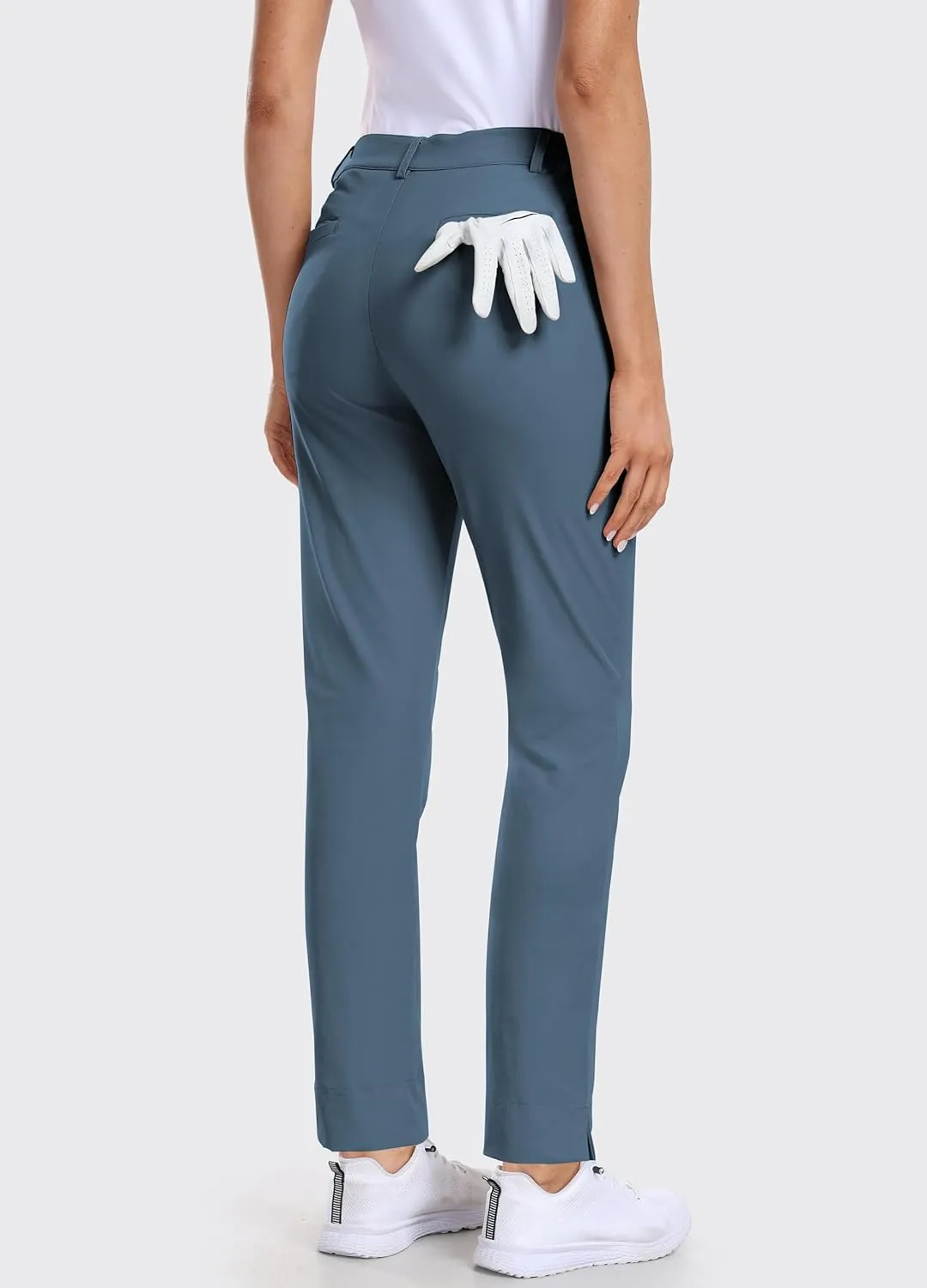 Hiverlay Womens Golf Pants Stretch Work Ankle Pants with Pockets Quick Dry Straight Business Casual Hiking Pants
