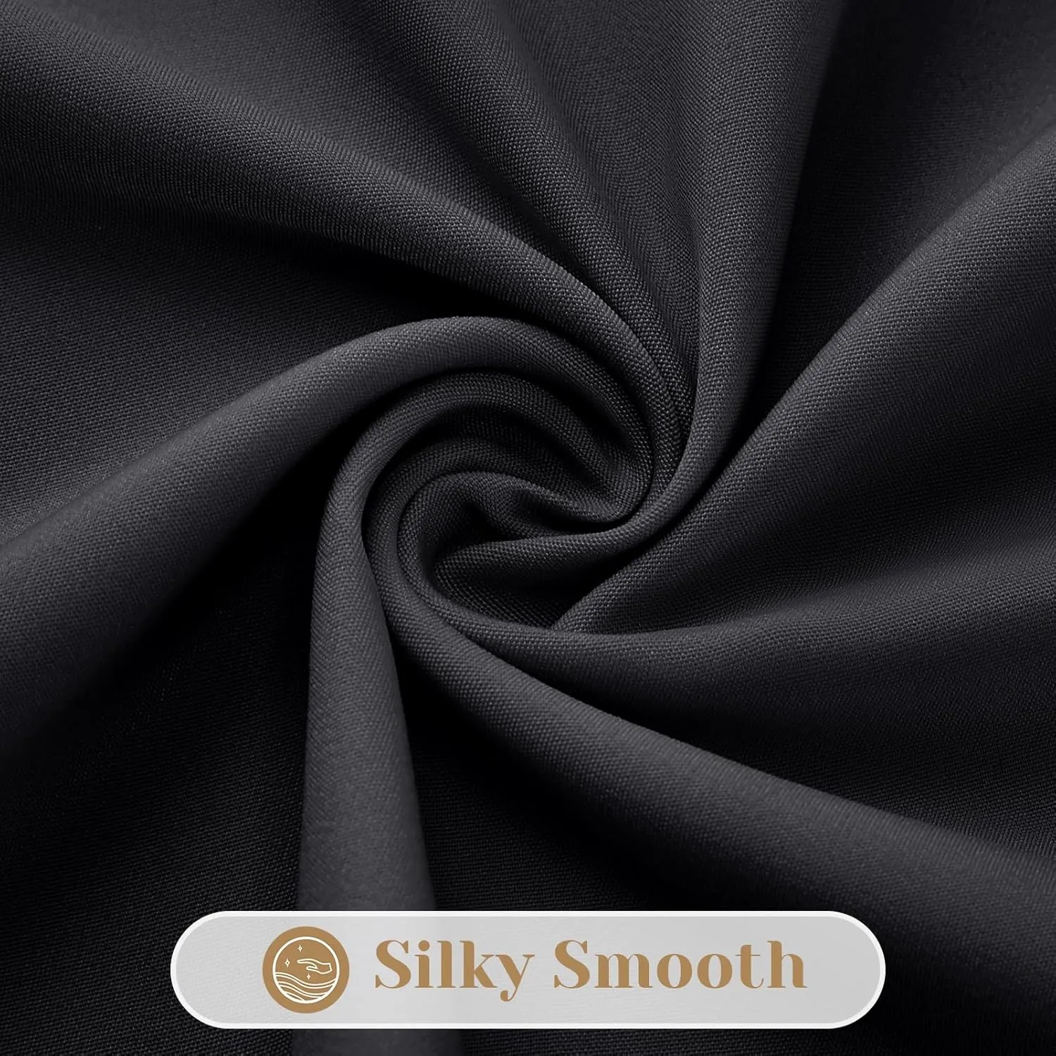 HOMEIDEAS Non-See-Through Black Privacy Sheer Curtains, 52 X 84 Inches Long 2 Panels Sheer Curtains Light Filtering Window Drapes for Bedroom Living Room
