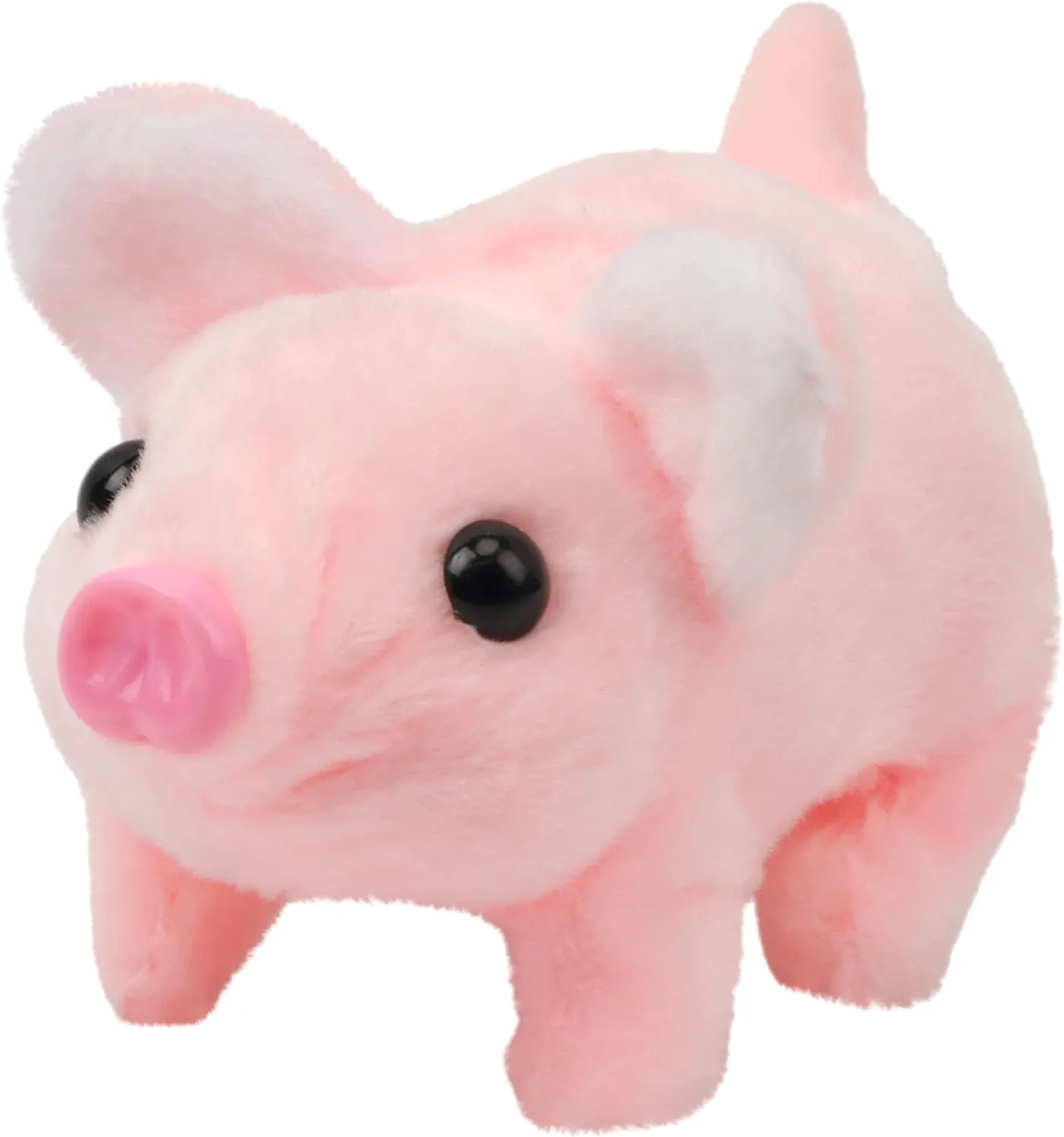 Hopearl Walking Piggy Pet Interactive Crawling Piglet Electronic Plush Toy Pig Oink Twitch Nose Wag Tail Animated Gifts for Toddlers Birthday, Pink, 8''