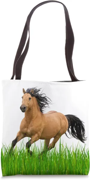 Horse Buckskin Mustang Horse Galloping Wild Horse Tote Bag