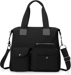HUA ANGEL Women's Top-handle Handbags Nylon Crossbody Bag Multi Pocket Purses Women for Travel Work Sport Shopping Everyday