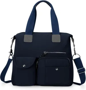 HUA ANGEL Women's Top-handle Handbags Nylon Crossbody Bag Multi Pocket Purses Women for Travel Work Sport Shopping Everyday