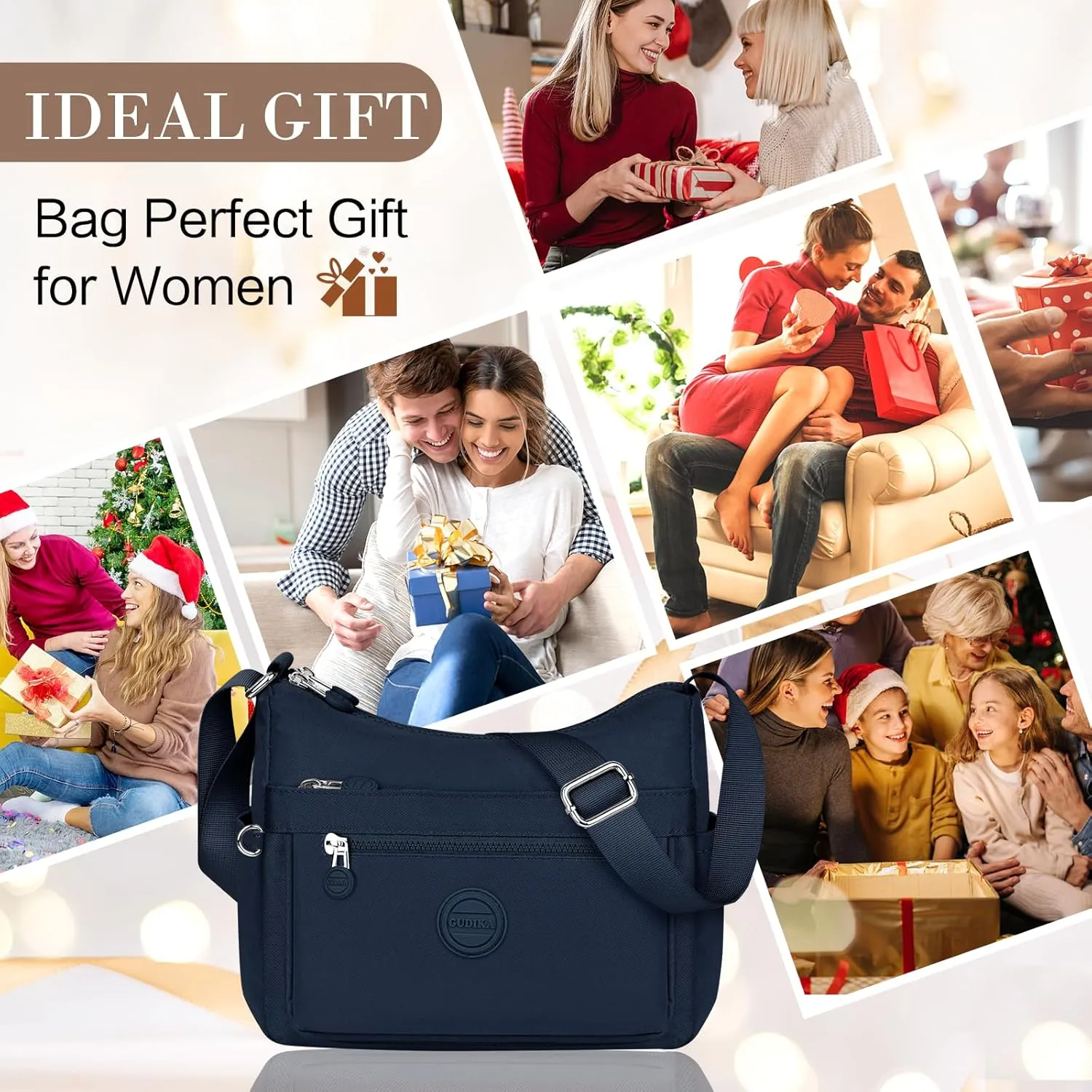 HUANLANG Nylon Crossbody Bags for Women Large Lightweight Travel Purse Women's Pocketbooks Multi Pocket Shoulder Bag