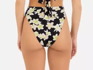 HURLEY MAX PLUMERIA FULL TAB SIDE BOTTOM Floral Green/Pink/Black