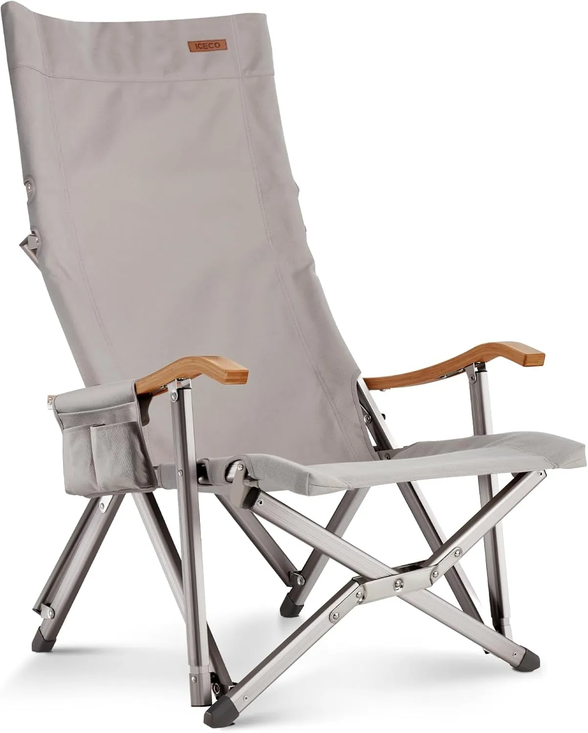 ICECO Low Camping Chairs for Adults, Hold Up 600 LBS, Heavy Duty Folding Chair for Outside, Portable Outdoor Backpack Camping Chairs with Storage Bag, 10 Years Warranty