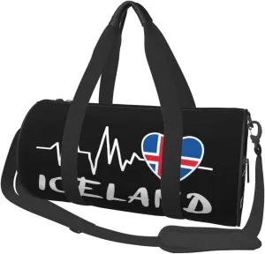 Iceland Heartbeat Duffel Bag Gym Bag Travel Sports Tote Large Foldable Beach Swim Yoga7
