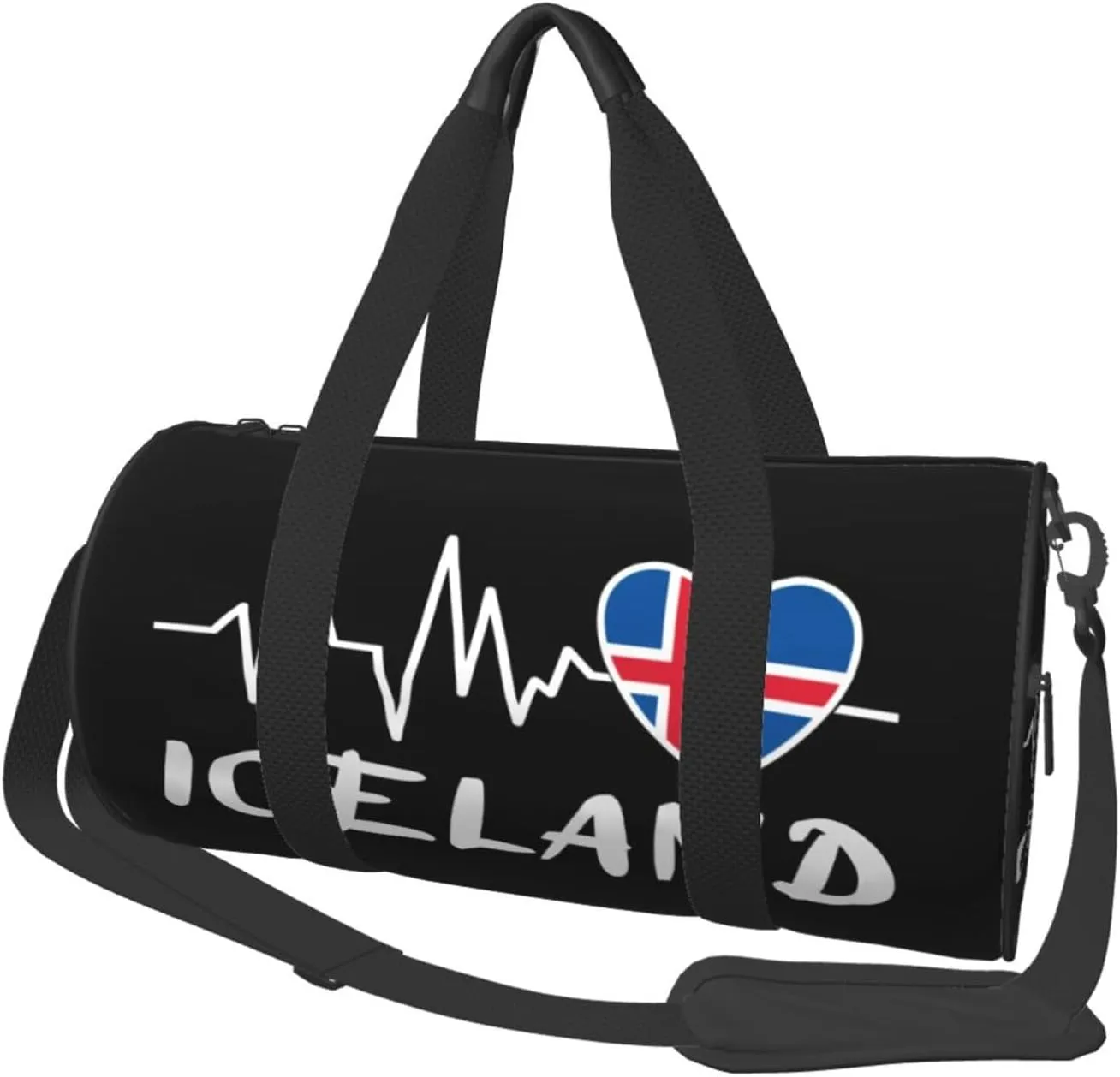 Iceland Heartbeat Duffel Bag Gym Bag Travel Sports Tote Large Foldable Beach Swim Yoga7