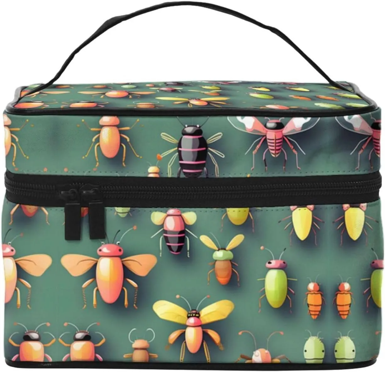 Insect Atlas Women's travel cosmetic bag, (9x6.5x6.2 inches) portable large capacity cosmetic bag, large cosmetic bag storage bag for girls