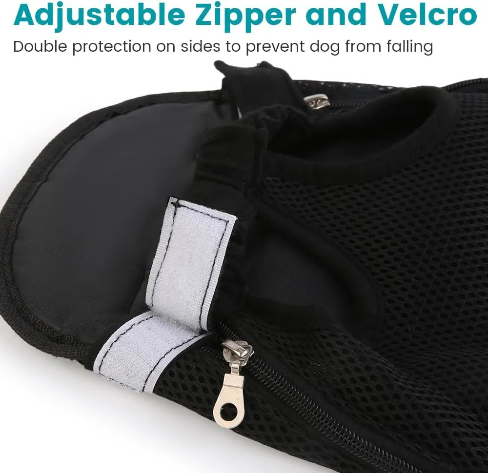 Inspack Dog Backpack Carrier, Adjustable Pet Cat Dog Front Carriers Back Pack, Dog Travel Bag, Dog Chest Carrier,Dog Carriers for Dmall Dogs, Cat Sling, Carrying Backpack, L, Black