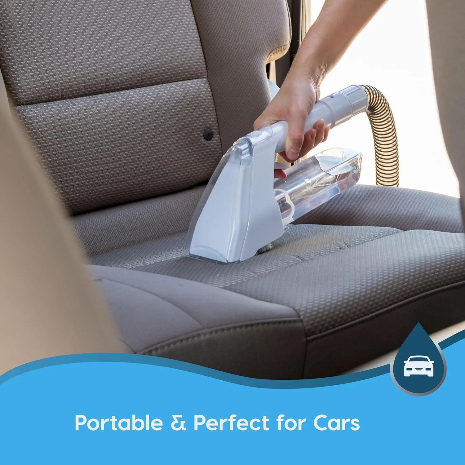 IRIS USA Carpet Spot Cleaner Machine with Auto Spray for Low Pile Carpets, Couch, Sofa, Upholstery, Car Detailing,Shallow Berber Rug, Lightweight Portable Chemical-Free Stain Remover 500mL Water Tank