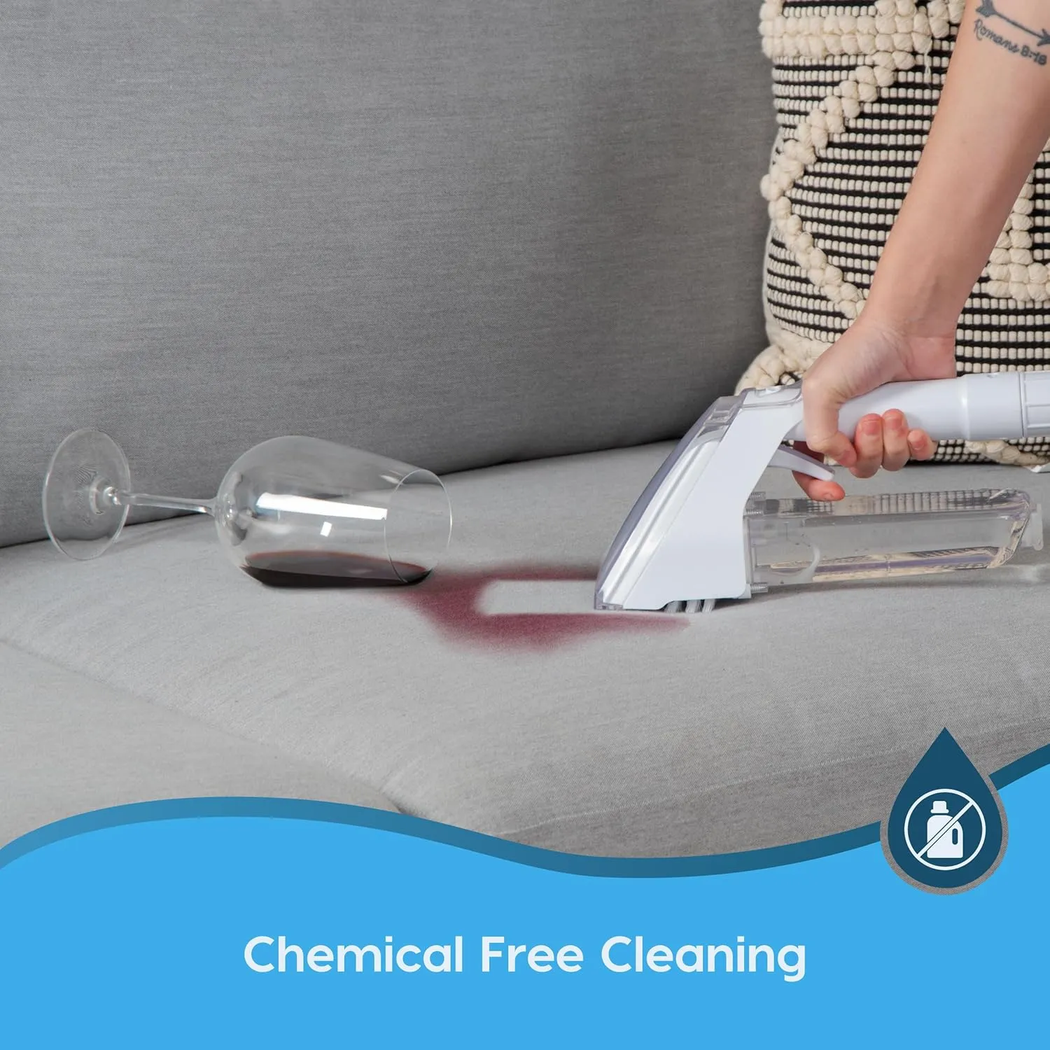 IRIS USA Carpet Spot Cleaner Machine with Auto Spray for Low Pile Carpets, Couch, Sofa, Upholstery, Car Detailing,Shallow Berber Rug, Lightweight Portable Chemical-Free Stain Remover 500mL Water Tank