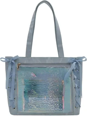 Ita Bag, Cute Bag, Kawaii Large Capacity Transparent Tote with Ribbon Bow
