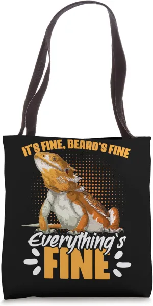 It's Fine Funny Beaded Dragon Pet Humor For A Reptile Lover Tote Bag
