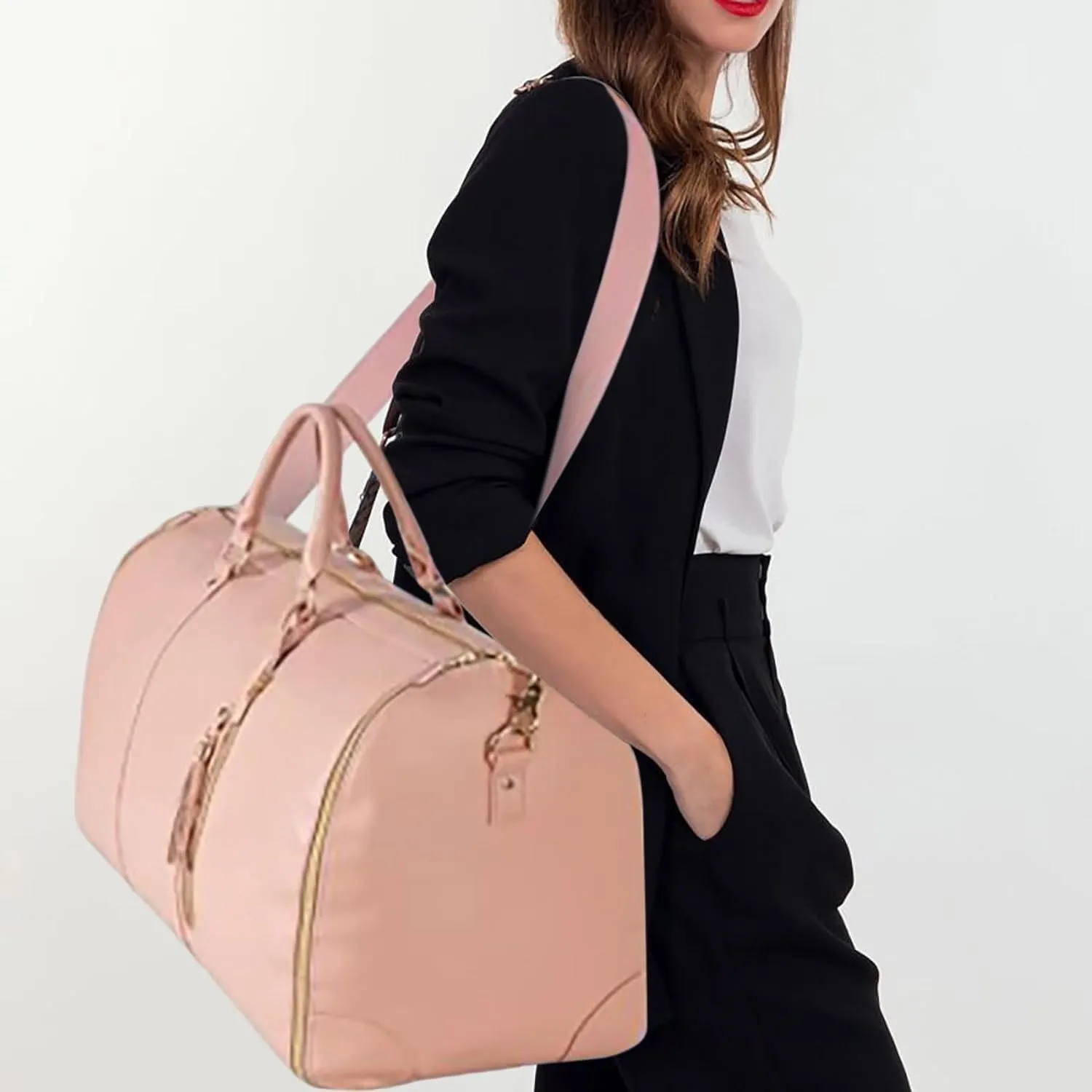 Jenni Bag, Jennibag, Jenni Bag Travel Bag, Jenni Travel Bag, Deluxe Garment Duffle Bags for Travel, Convertible Foldable Carry on Garment Bags (All-Match White)