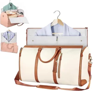 Jenni Bag, Jennibag, Jenni Bag Travel Bag, Jenni Travel Bag, Deluxe Garment Duffle Bags for Travel, Convertible Foldable Carry on Garment Bags (All-Match White)