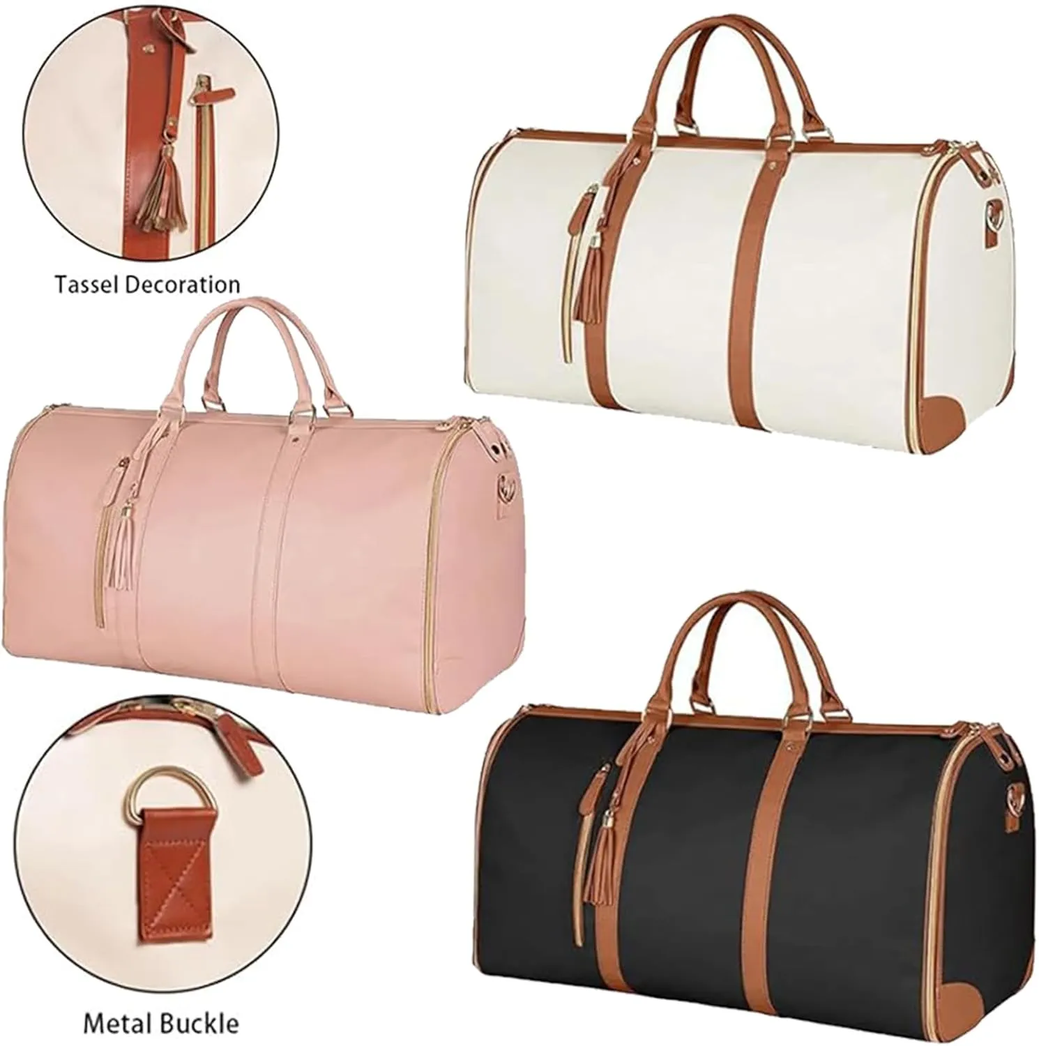 Jenni Bag, Jennibag, Jenni Bag Travel Bag, Jenni Travel Bag, Deluxe Garment Duffle Bags for Travel, Convertible Foldable Carry on Garment Bags (All-Match White)