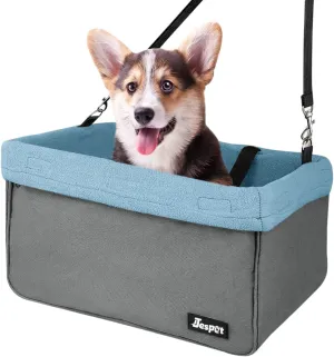 JESPET & GOOPAWS Dog Booster Seats for Cars, Portable Dog Car Seat Travel Carrier with Seat Belt for 24lbs Pets