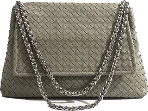 JINMANXUE Woven Bag for Women Vegan Leather Tote Bag Summer Beach Handbag Purse Retro Handmade Travel Shoulder Bag