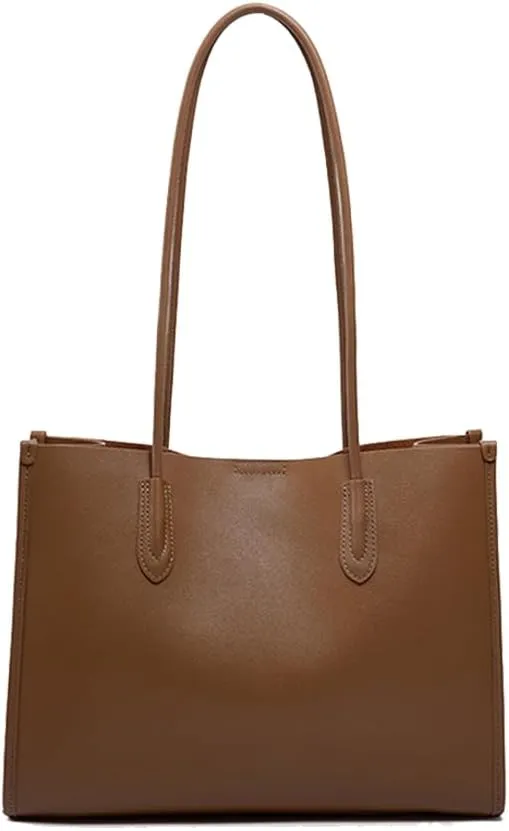JIUFENG Genuine Leather Tote Bag for Women, Womens Casual Shoulder Bag Clutch Handbag for Shopping Work Travel