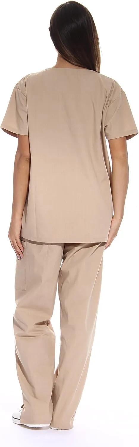 Just Love Women's Six Pocket Medical Scrubs Set (V-Neck with Cargo Pant)