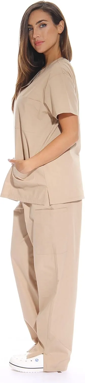 Just Love Women's Six Pocket Medical Scrubs Set (V-Neck with Cargo Pant)