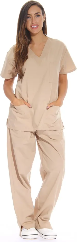 Just Love Women's Six Pocket Medical Scrubs Set (V-Neck with Cargo Pant)