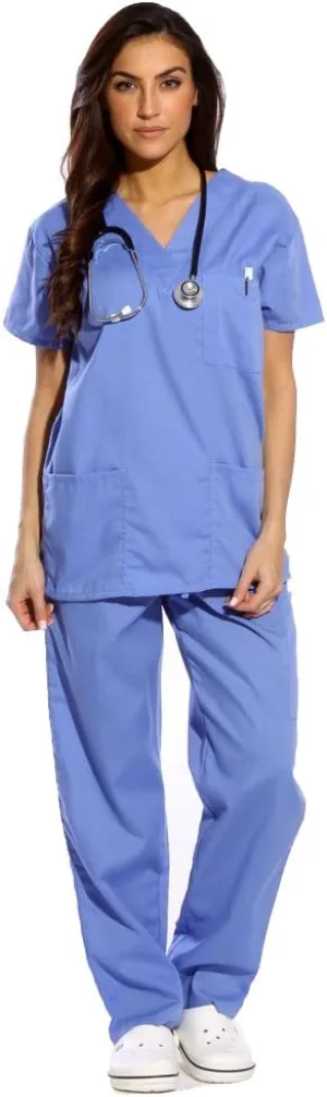 Just Love Women's Six Pocket Medical Scrubs Set (V-Neck with Cargo Pant)