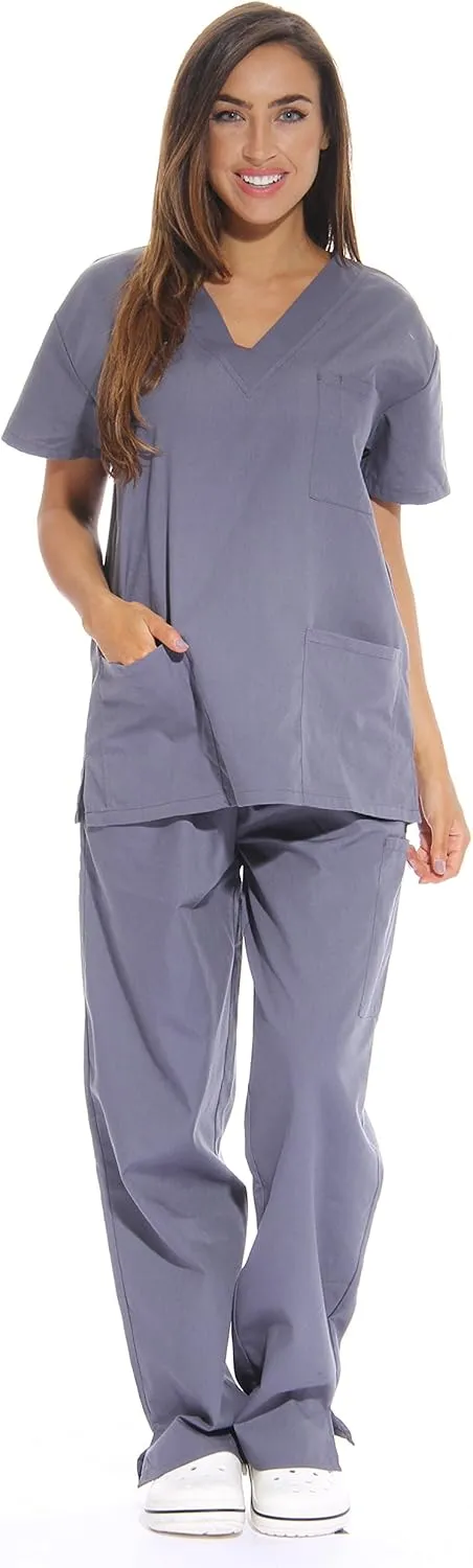 Just Love Women's Six Pocket Medical Scrubs Set (V-Neck with Cargo Pant)