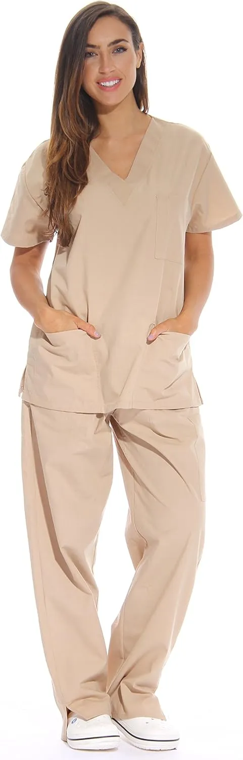 Just Love Women's Six Pocket Medical Scrubs Set (V-Neck with Cargo Pant)
